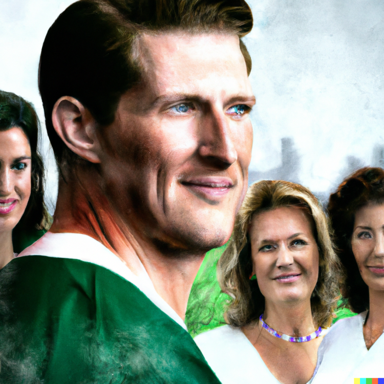 DALL·E 2022-12-06 17.33.57 - a hyper-realistic digital painting of New York Jets QB Zach Wilson and multiple mature women.png